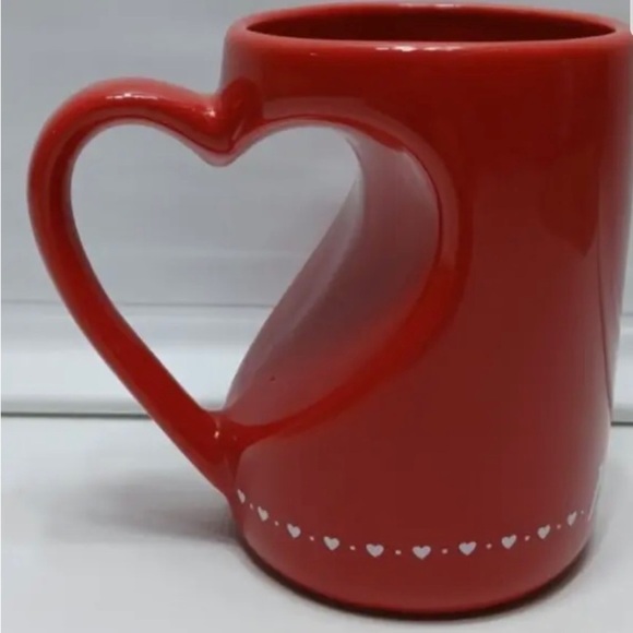 Krispy Kreme Discontinued Red Heart Handle Coffee Mug - Picture 2 of 6